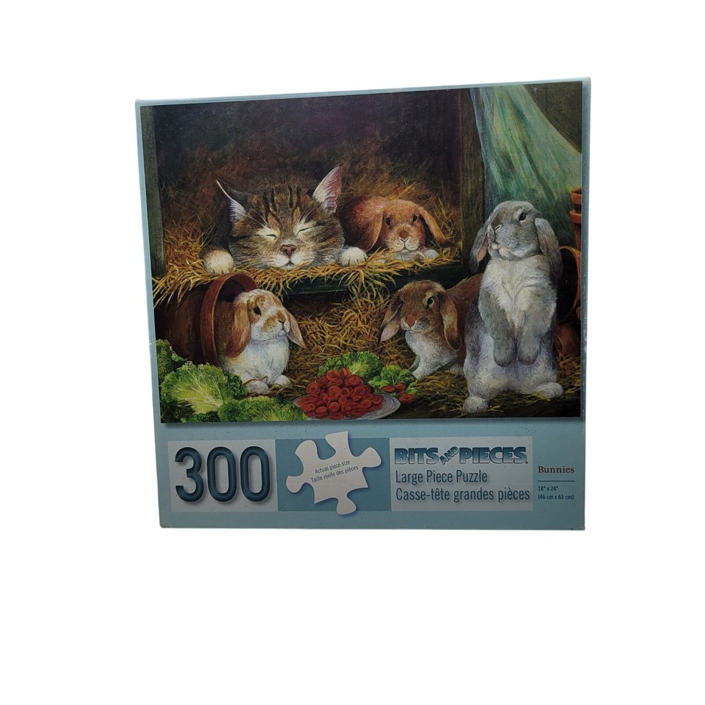 Bits And Pieces Bunnies 300 Large Piece Jigsaw Puzzle Lynne Jones Cat 40135